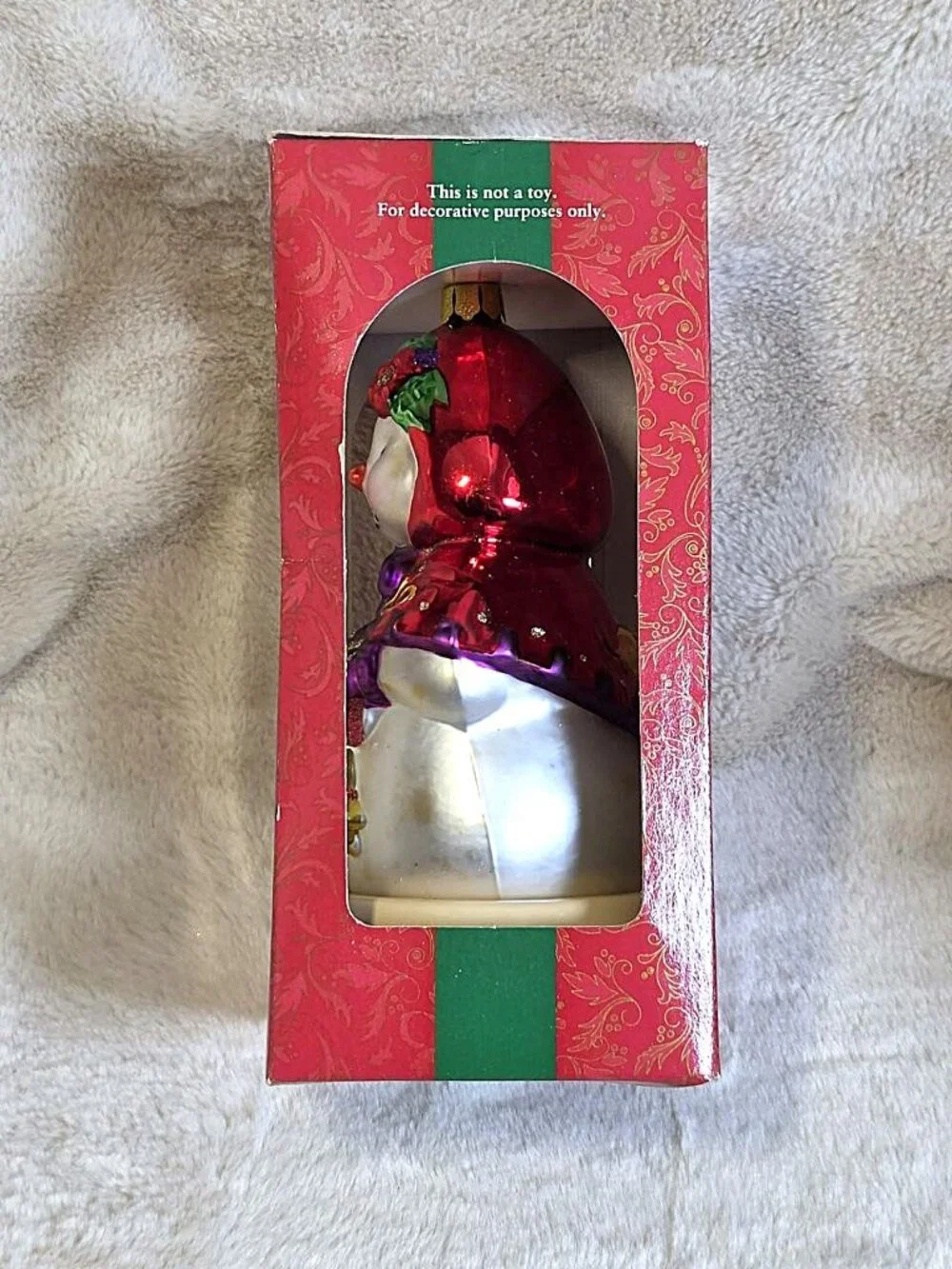 VTG Brass Key Christmas Treasures Classic Snowman Caped Snowman Ornament MIB